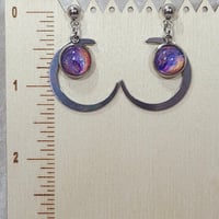 Image 2 of Nebula Inspired-Handpainted Acrylic Pour Dangle Earrings