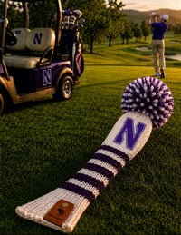Image 3 of Northwestern University Wildcats custom GOLF Club Covers Handknit College fan football gift 