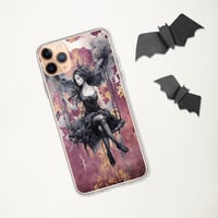 Image 3 of Dark Fairy and Purple Tattered Background Fantasy Goth Clear Case for iPhone®