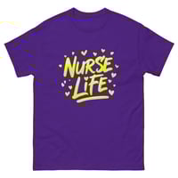 Image 1 of Nurse Life Shirt – Yellow Graffiti Nurse T-Shirt Bold Paint Stroke Unisex Graphic Tee