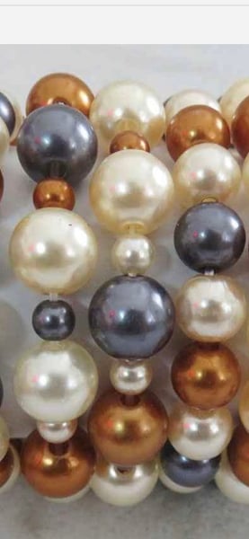 Image of  MULTI COLOR PEARL STRETCH BRACELET