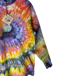 Image 6 of S Unisex Adult Soft Long Sleeve Tee in Bright Spiral Ice Dye