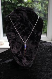 Image 14 of Dead Good Pheasant toe necklace with lapis lazuli stone