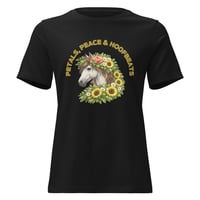 Image 3 of Women's Relaxed T-Shirt, Petals, Peace and Hoofbeats Horse Tee