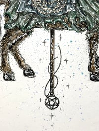 Image 5 of Carousel of Nightmares - “Wolfman”  9x12 Original Ink and Watercolor - Free Shipping