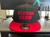 Black & Red New Era Flat Bill SnapBack Boston Crew Logo hat