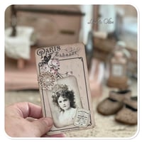 Image 9 of Junk Journal fabric folder book full of lace samples and supplies