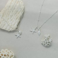 Image 1 of Silver Starfish & Freshwater Pearl Set