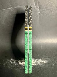 Image 4 of Crosscut Carbon Fiber & TOPO Grip-Tec GLOW Segmented Knife Scales