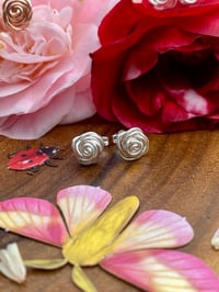Image 5 of Coiled Rose Stud Earrings