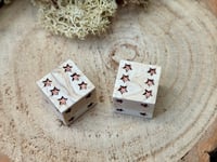 Image 5 of Beige and Bronze D6 Pair | Star Pips Handmade Jesmonite Dice