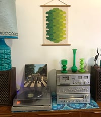 Image 5 of 'Altogether' Organic cotton Wall Hanging in Green Vintage Groove Design