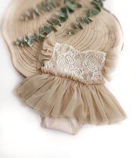 Image 1 of Newborn photo session body-dress | Rosalie | warm beige