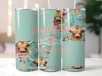 redbull green highland cow 20oz tumbler