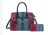 2 IN 1 Crocodile Tie-dyed Satchel + Wallet