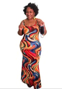 Colorful Tie-dyed Long Maxi Dress 