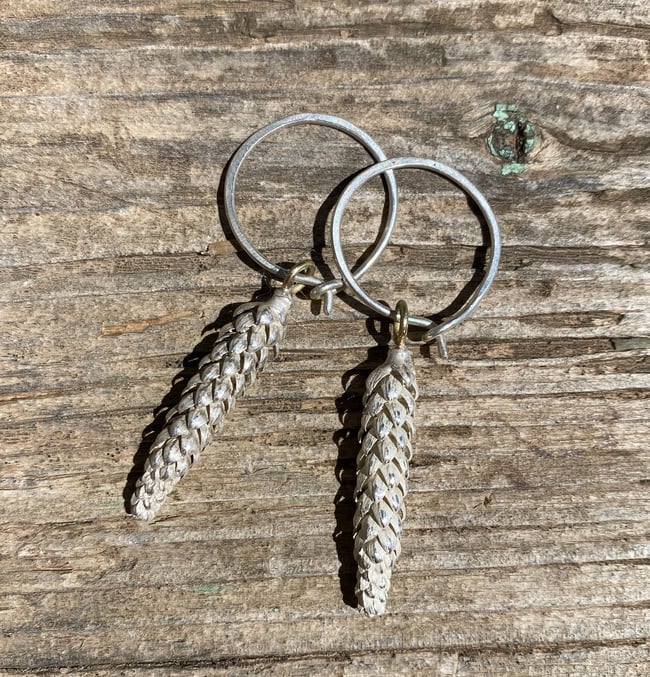 Pine tree pod earrings 