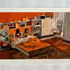 Orange bedroom print