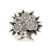 Floral Face Lady Sticker