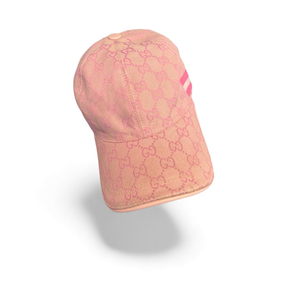 Image of Gucci Pink Monogram Cap