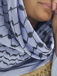 Image 7 of Violet & Gold Tassel Keffiyeh