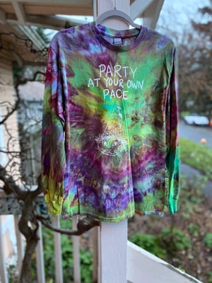 Image of Party At Your Own Pace Long Sleeve Tie Dye Shirt Size Medium