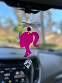 Image 3 of Pink doll Car charm with diamond 