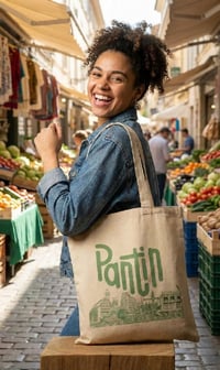 Image 2 of Sac Tote Bag "Pantin" Vert espoir