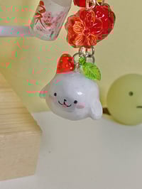 Image 4 of strawberry clay seal keychain 