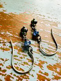 Image 7 of kyanite and green tourmaline earrings