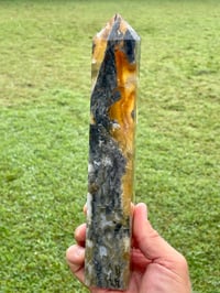 Image 9 of Yellow Fluorite And Moss Agate Obelisk #1169