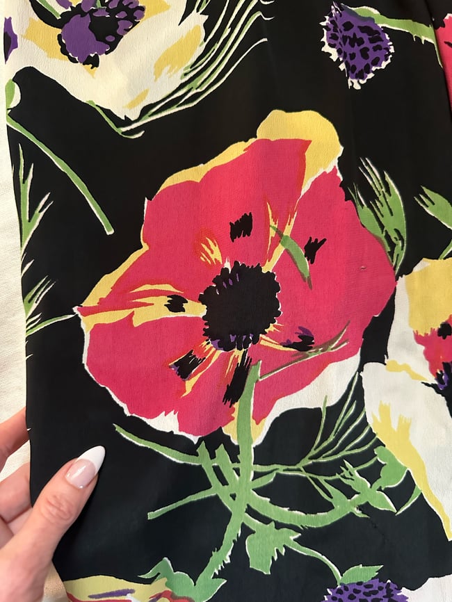 1930s poppy dress maxi cold rayon silk