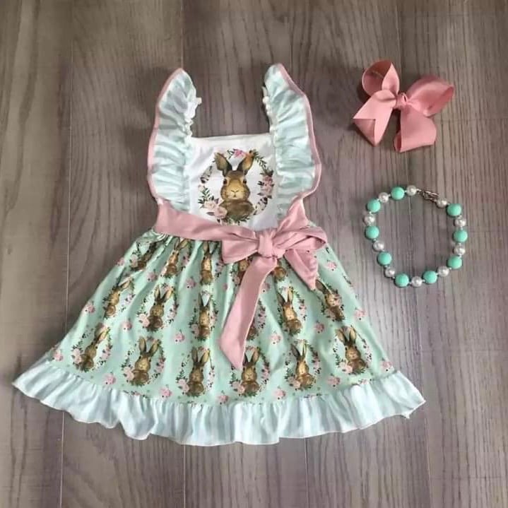 peter cottontail mint ruffle dress