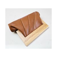 Image 1 of *NEW* Caramel Leather & Timber Clutch