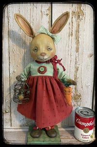 Image 4 of Folk Art Bunny Rabbit Doll Easter 