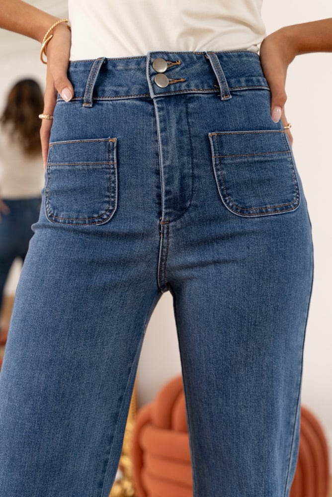 Image of Jeans ELENA Bleu stone ou ELENETTE Bleu stone 