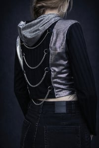 Image 2 of NYRA hoodie, silver, chains 