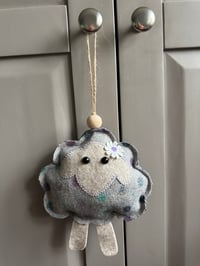 Image 2 of Yorkshire Tweed Dangly Sheep lilac multispot