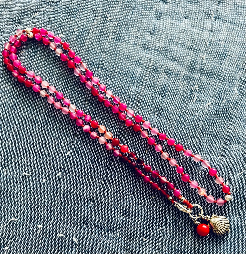 Image of Fushia Agate Mala