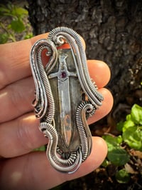 Image 4 of Large Sword Garnet Hybrid Sterling Silver