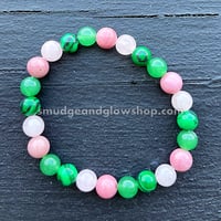Image 1 of NEW* Malachite, Rose Quartz, Green Aventurine & Rhodonite Bracelet (Just 1 left!)