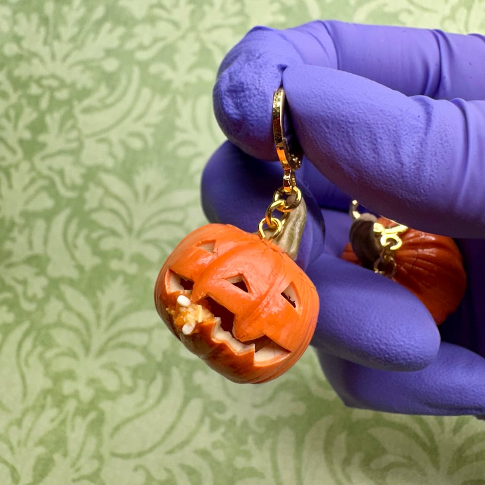 Image of Barfing Jack-O-Lantern Earrings