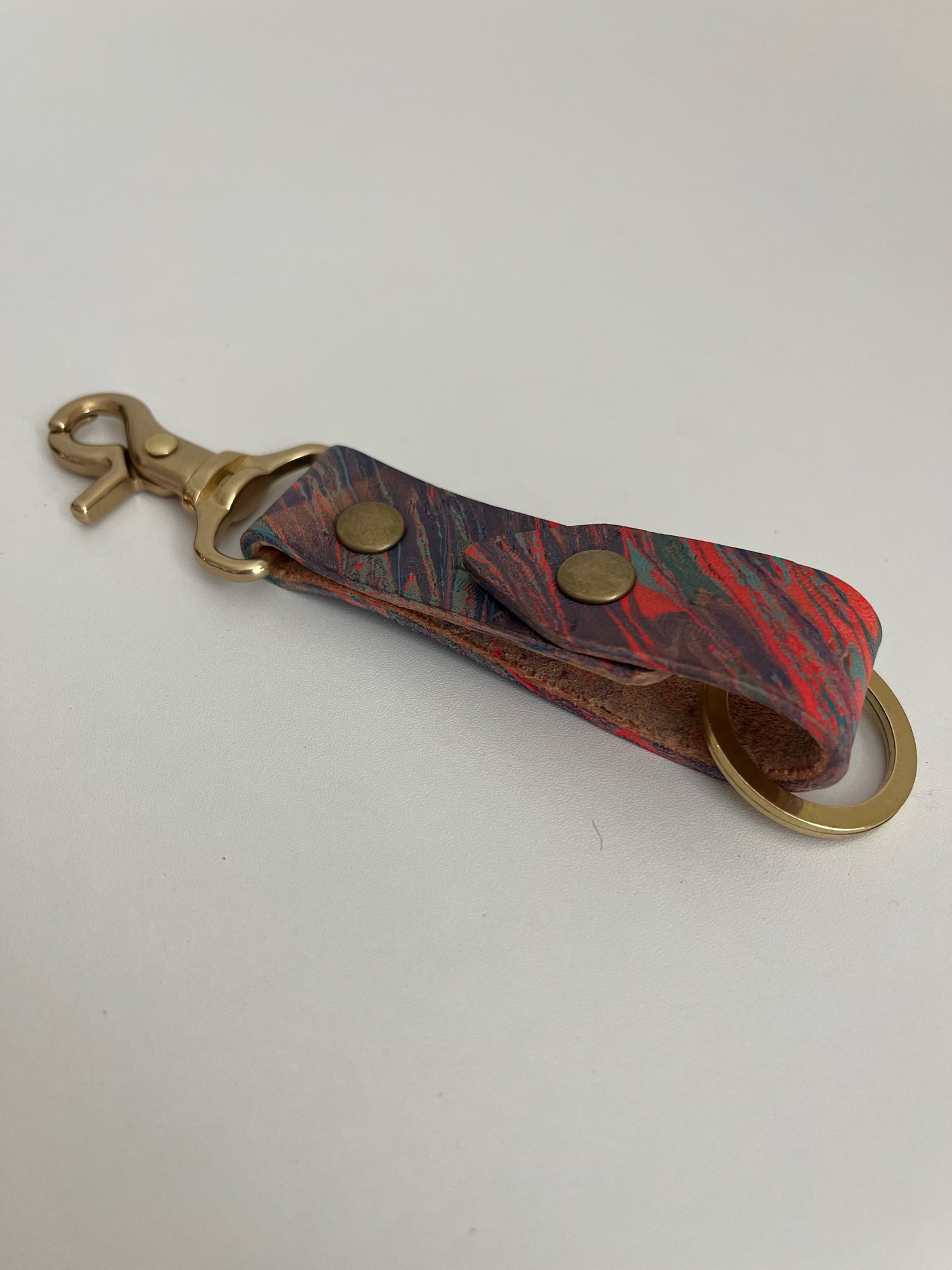 Image of Pink/Blue Marbled Long Keychain 