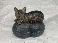 Image 8 of Custom Engraved Handpainted Cat On Pawprint Rock Urn 