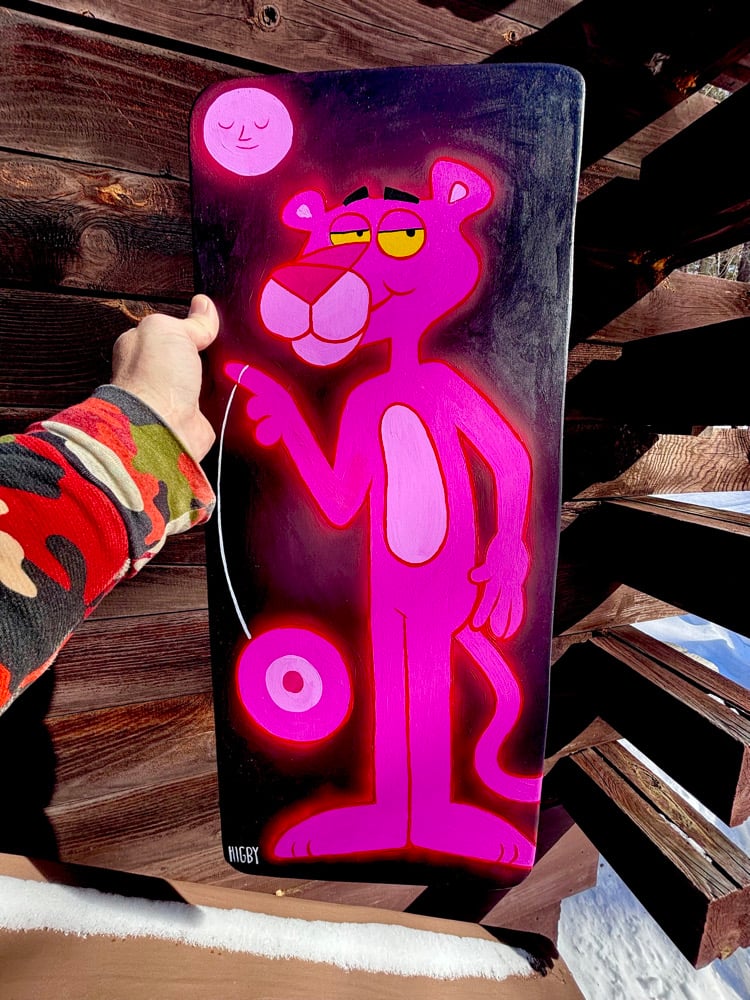 Image of Pink Panther Yo-Yoing Painting 11x24 