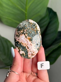Image 6 of CHOOSE YOUR OWN PINK AND GREEN VEINLESS OCEAN JASPER PALM STONES -MADAGASCAR- 