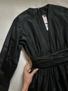 late 1960s Oscar de la Renta silk plunging black dress