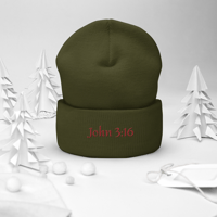 Image 21 of Cuffed Beanie (John 3:16)