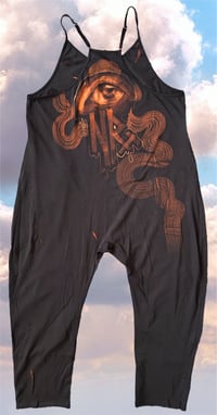 Image 2 of “AS DELICATE AS BIRD BONES” CUSTOM BLEACH PAINTED OVERSIZED ROMPER MEDIUM