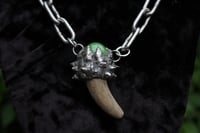 Image 2 of Dead Good green Marble and deer antler necklace